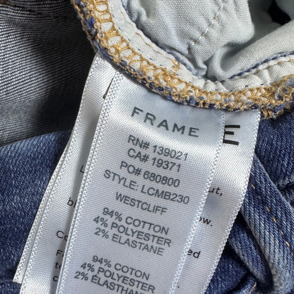 FRAME Le Crop Mini Boot Jeans Womens 29 Westcliff Blue Mid Rise Stretch - Picture 6 of 8